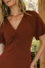 Maeve Midi Dress in Rust - FINAL SALE sold by bohme