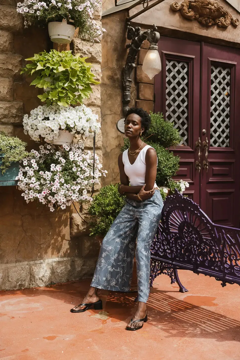 Tallulah Floral Pants in Blue - FINAL SALE sold by bohme product image thumbnail 5