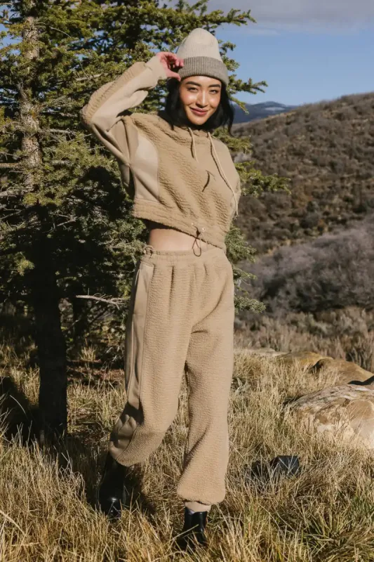 Callie Sherpa Joggers in Camel - FINAL SALE sold by bohme