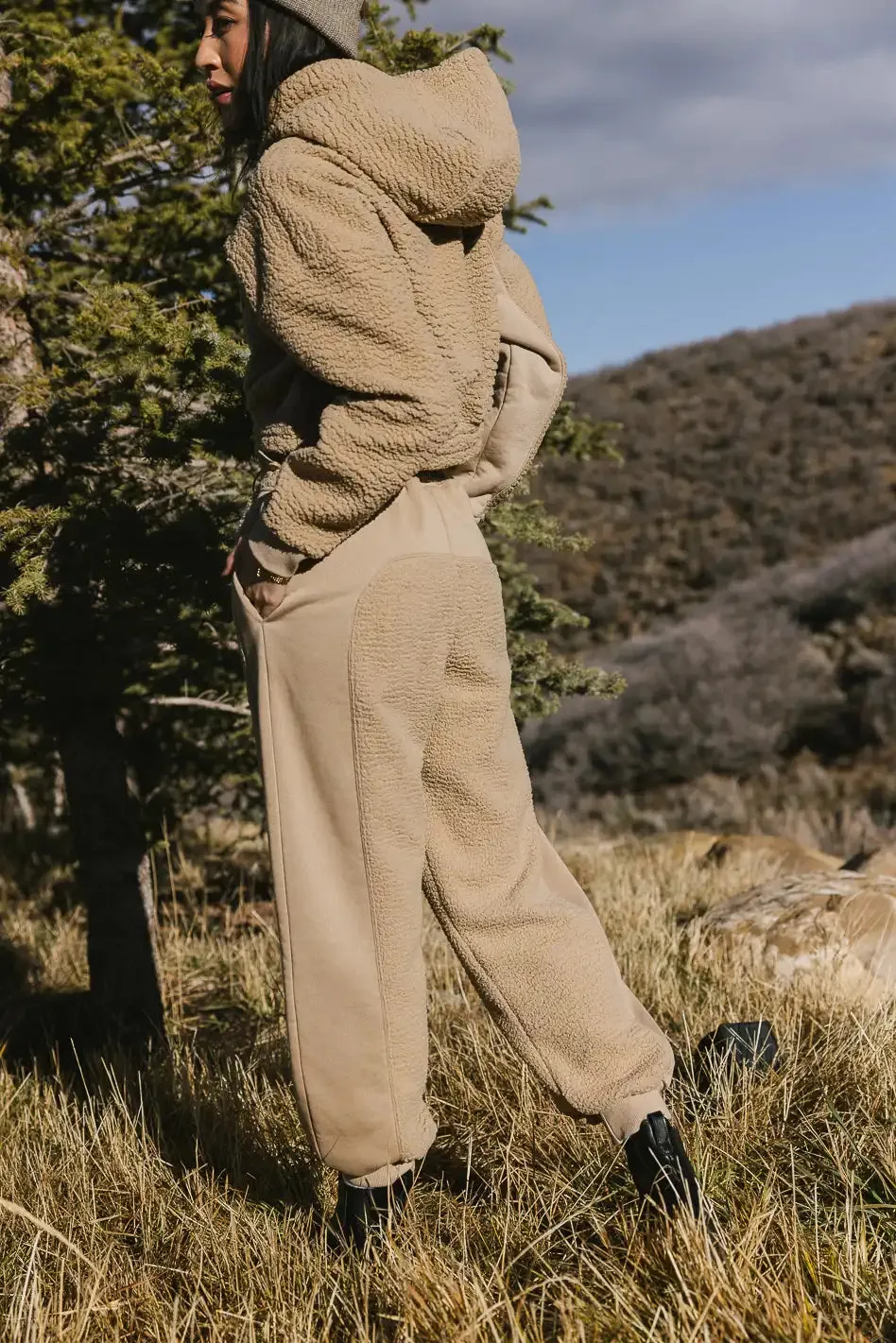 Callie Sherpa Joggers in Camel - FINAL SALE sold by bohme product image thumbnail 3