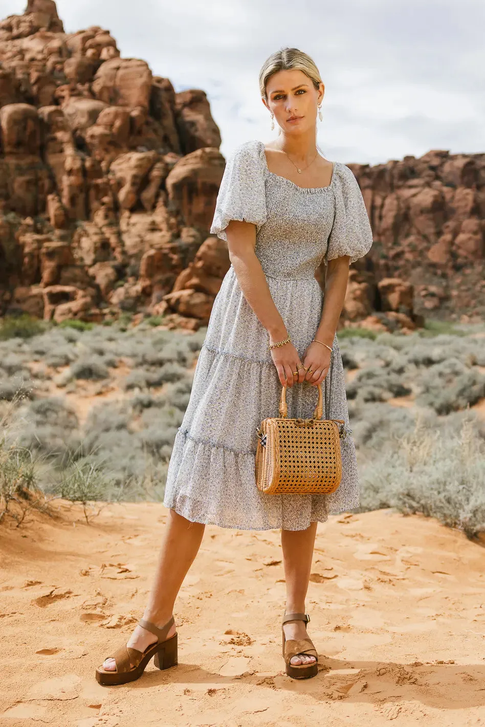 Samira Ditsy Floral Midi Dress - FINAL SALE sold by bohme product image thumbnail 5