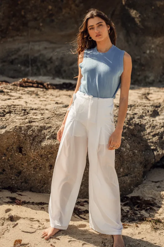 Drea Nylon Pants in White - FINAL SALE sold by bohme