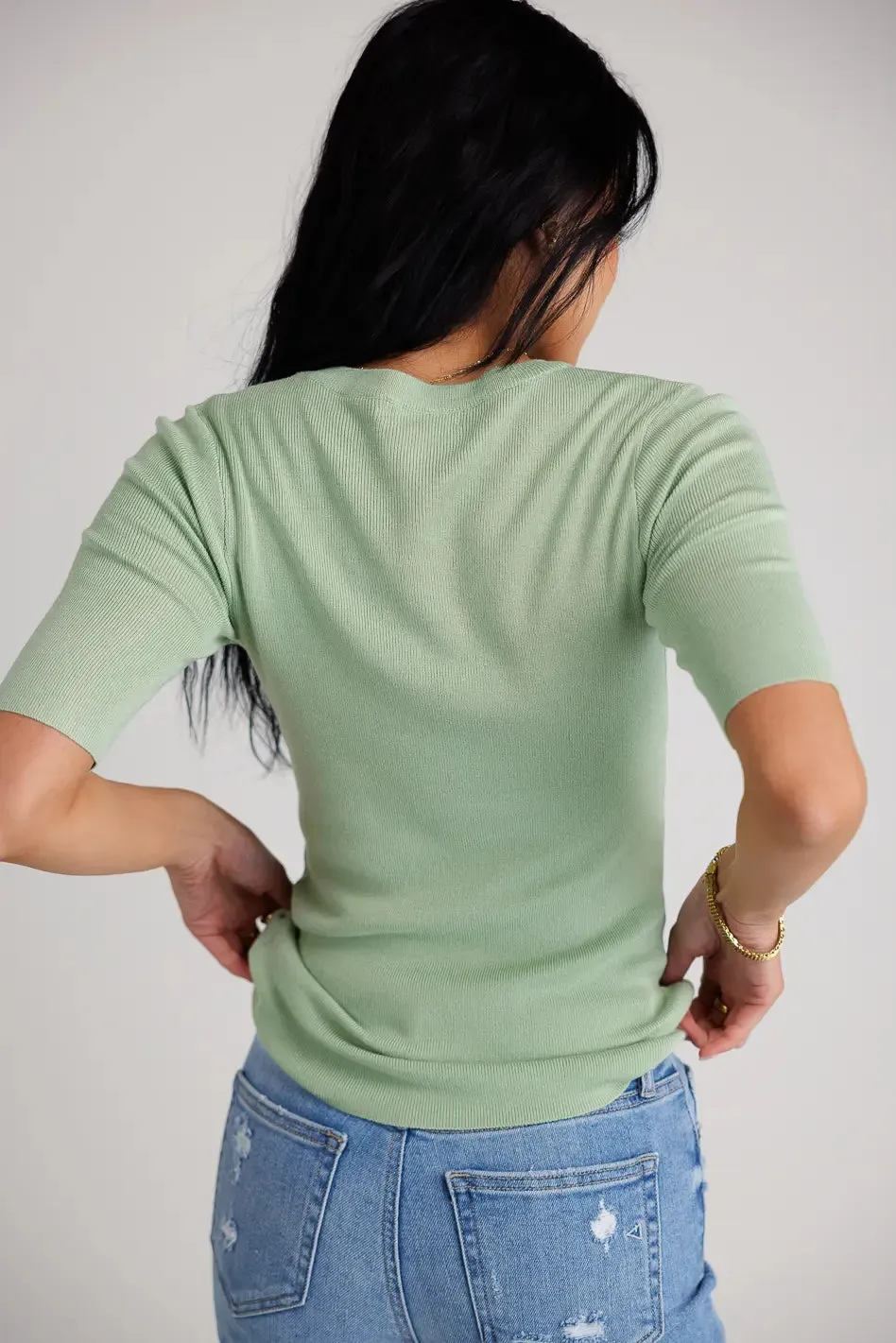 Lorie Sweater Top in Sage - FINAL SALE sold by bohme product image thumbnail 2