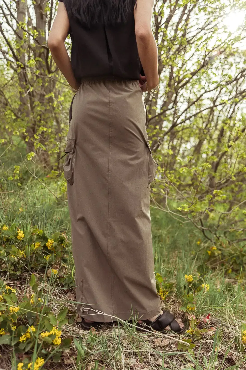 Ellie Cargo Skirt in Olive - FINAL SALE sold by bohme product image thumbnail 3
