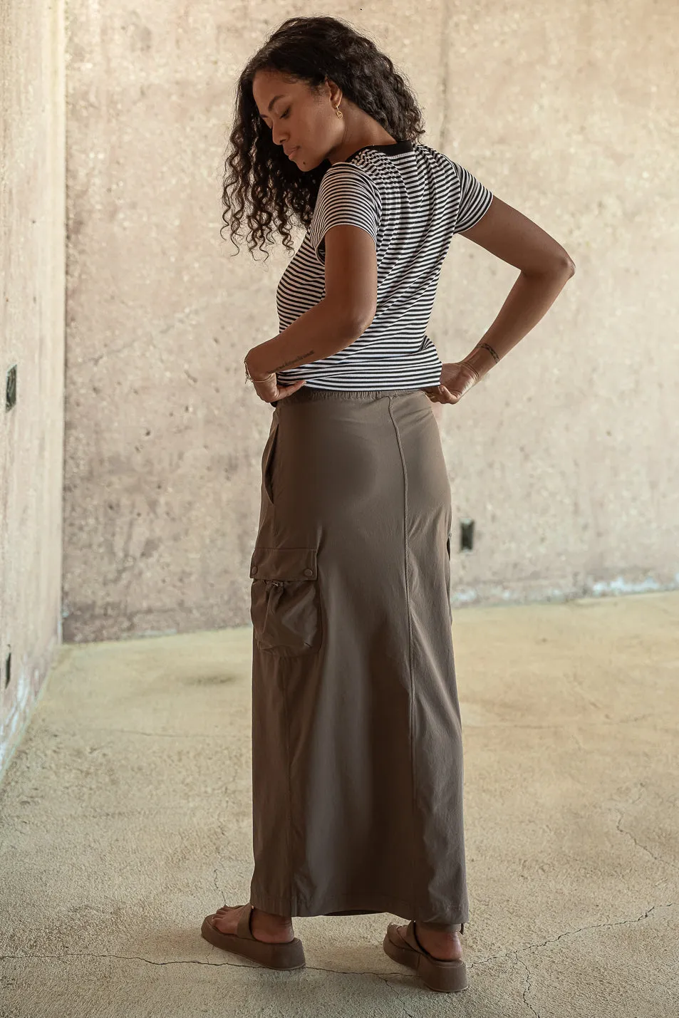Ellie Cargo Skirt in Olive - FINAL SALE sold by bohme product image thumbnail 5