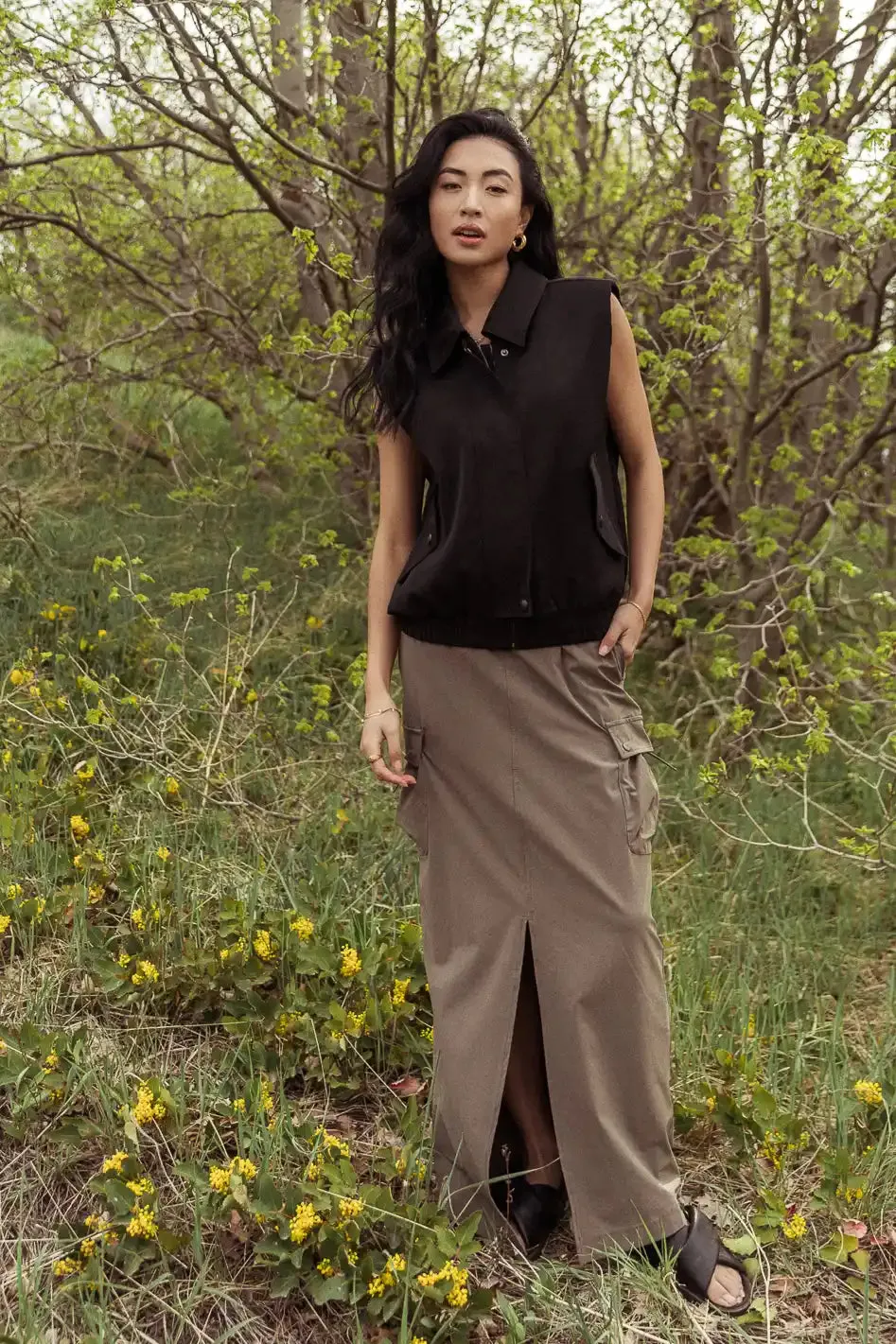 Ellie Cargo Skirt in Olive - FINAL SALE sold by bohme