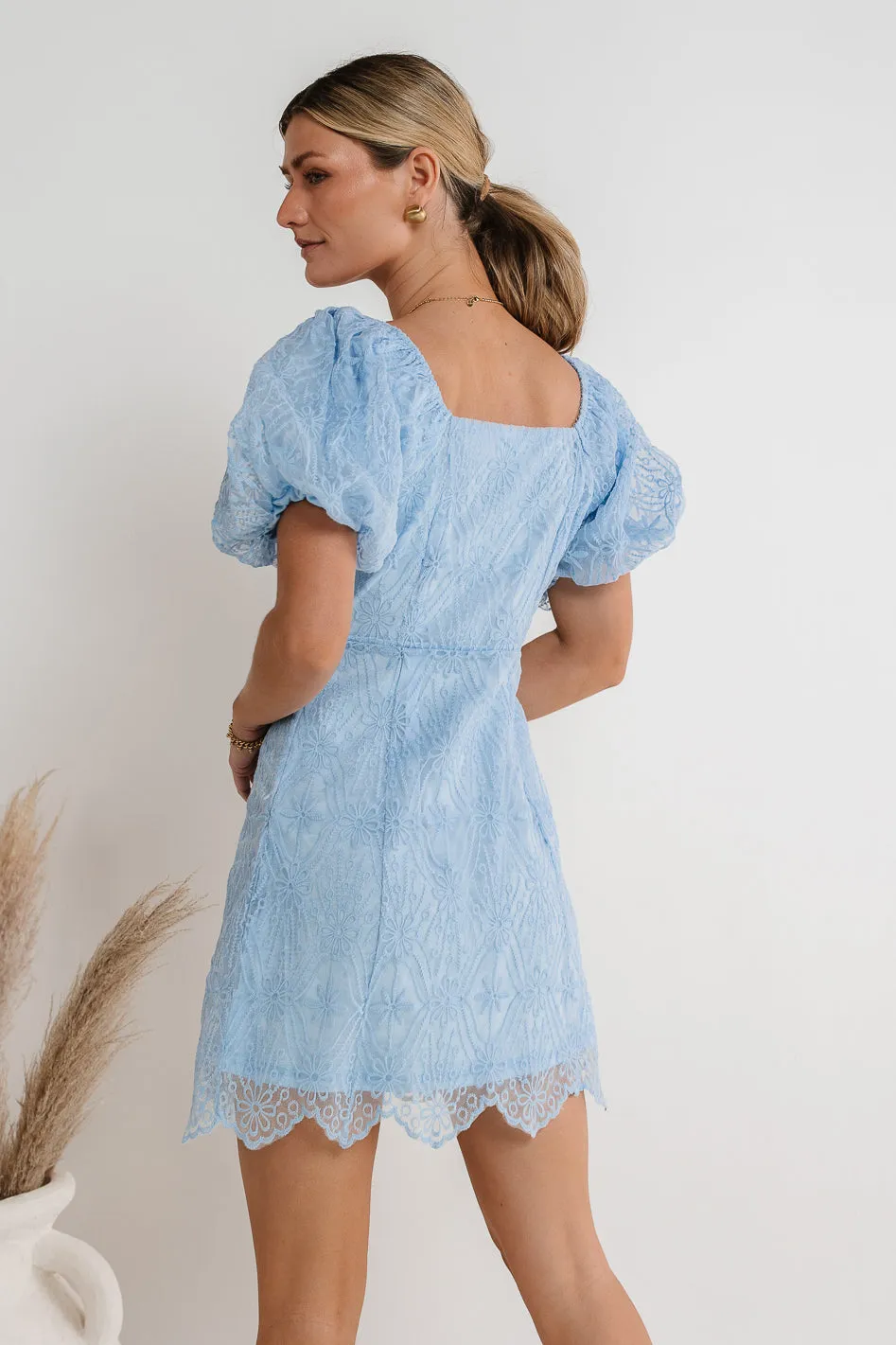 Maye Lace Mini Dress in Blue - FINAL SALE sold by bohme product image thumbnail 5