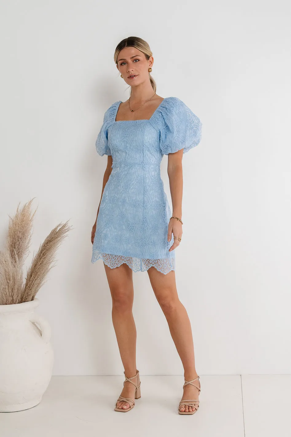 Maye Lace Mini Dress in Blue - FINAL SALE sold by bohme product image thumbnail 2