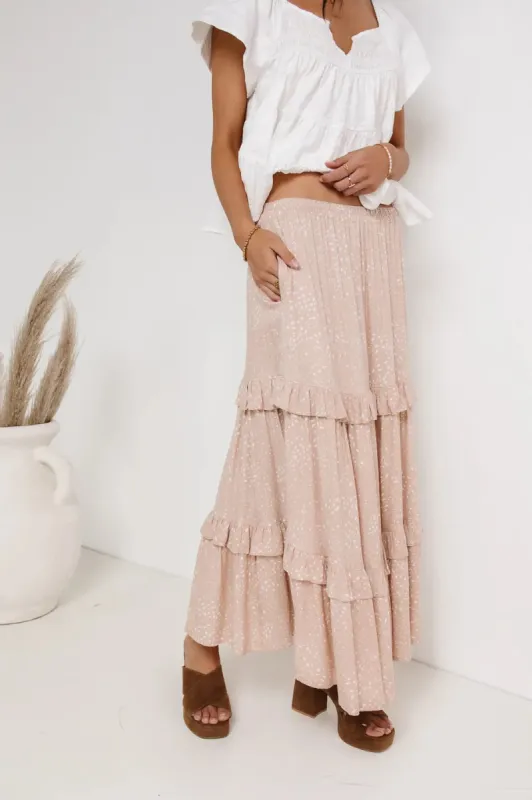 Juniper Maxi Skirt in Blush - FINAL SALE sold by bohme
