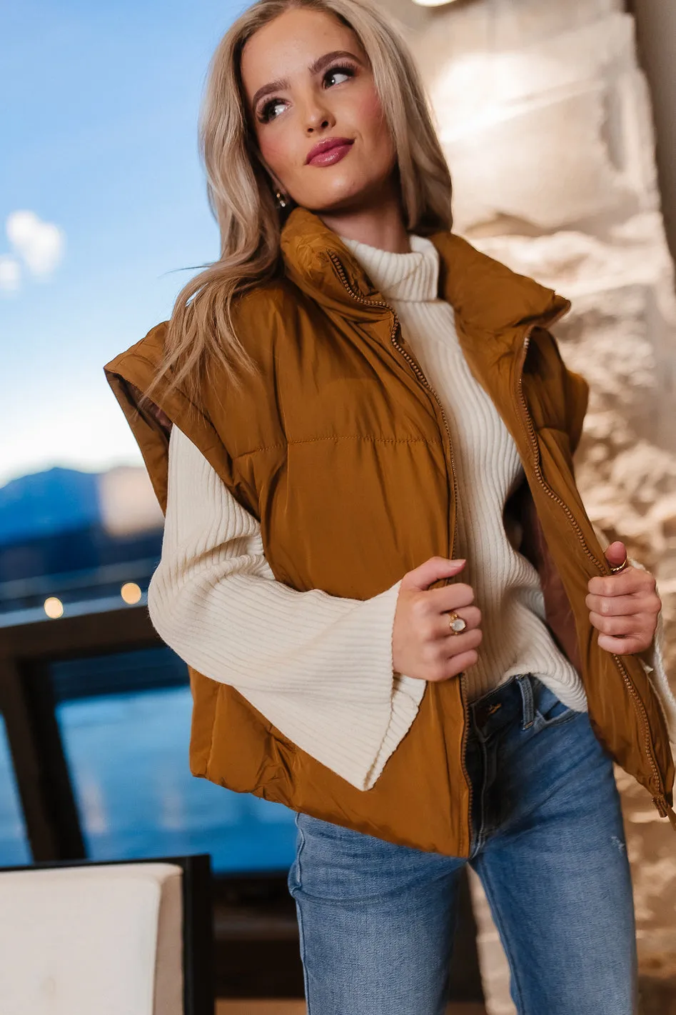 Kai Detachable Sleeve Jacket in Brown - FINAL SALE sold by bohme