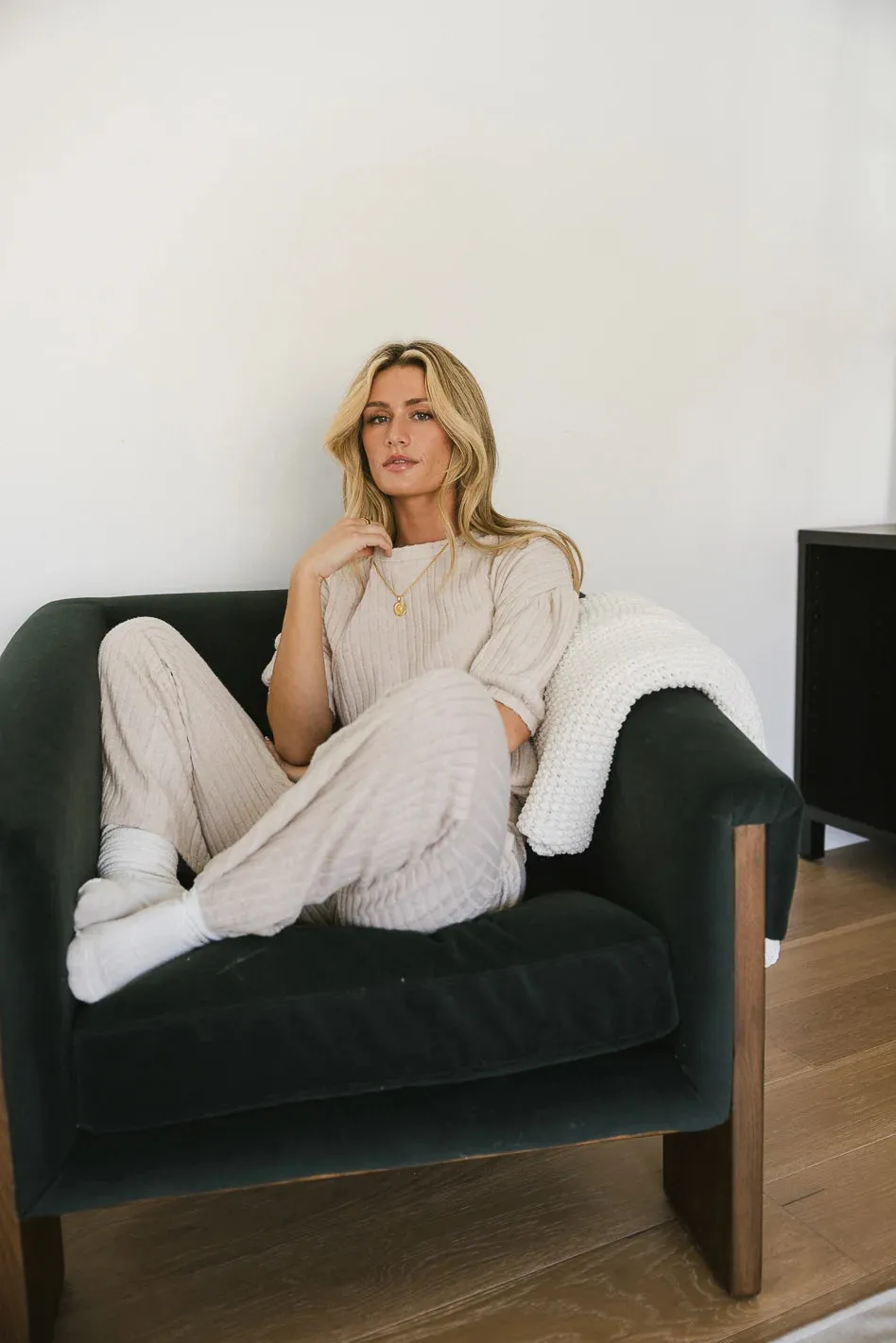 Keiko Ribbed Pants in Cream - FINAL SALE sold by bohme product image thumbnail 4