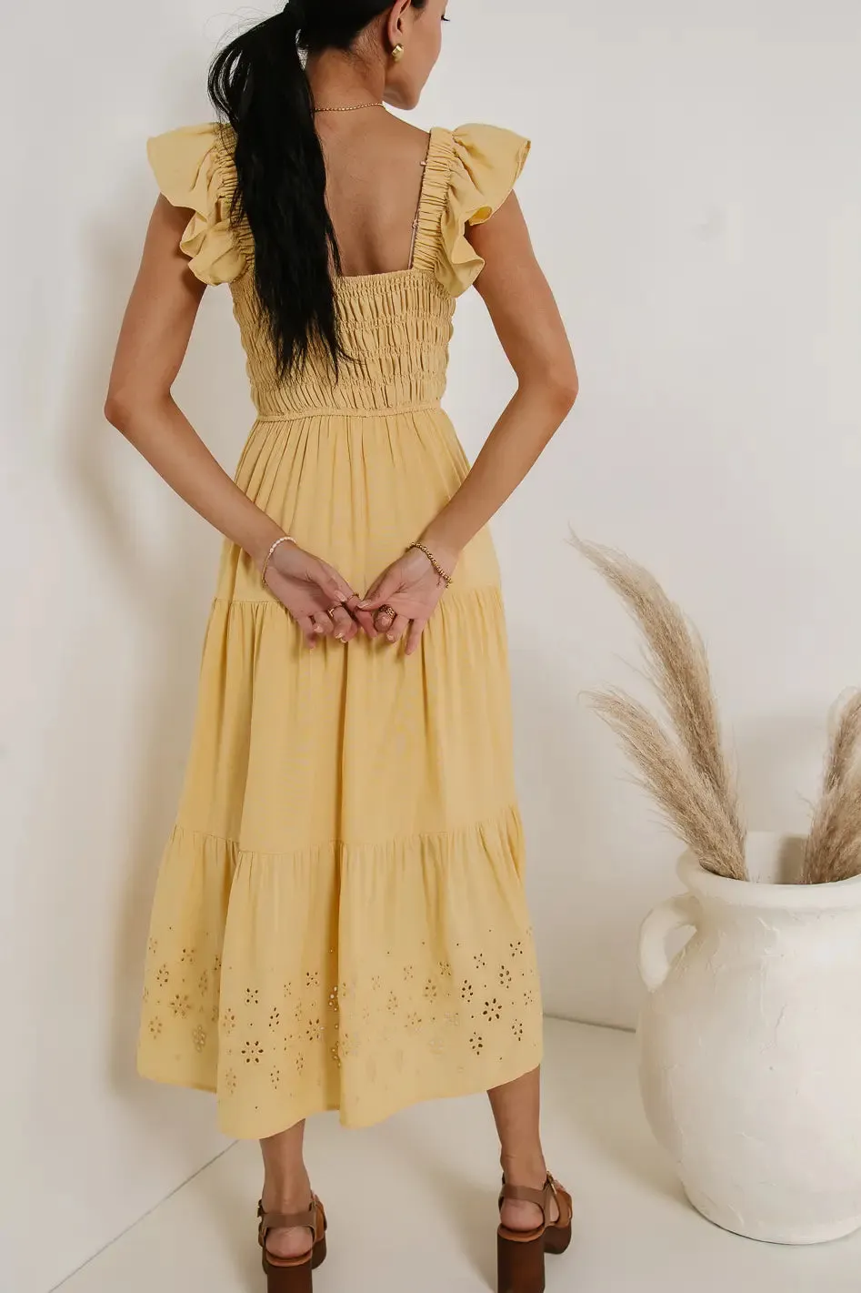 Maxton Midi Dress in Yellow sold by bohme product image thumbnail 5