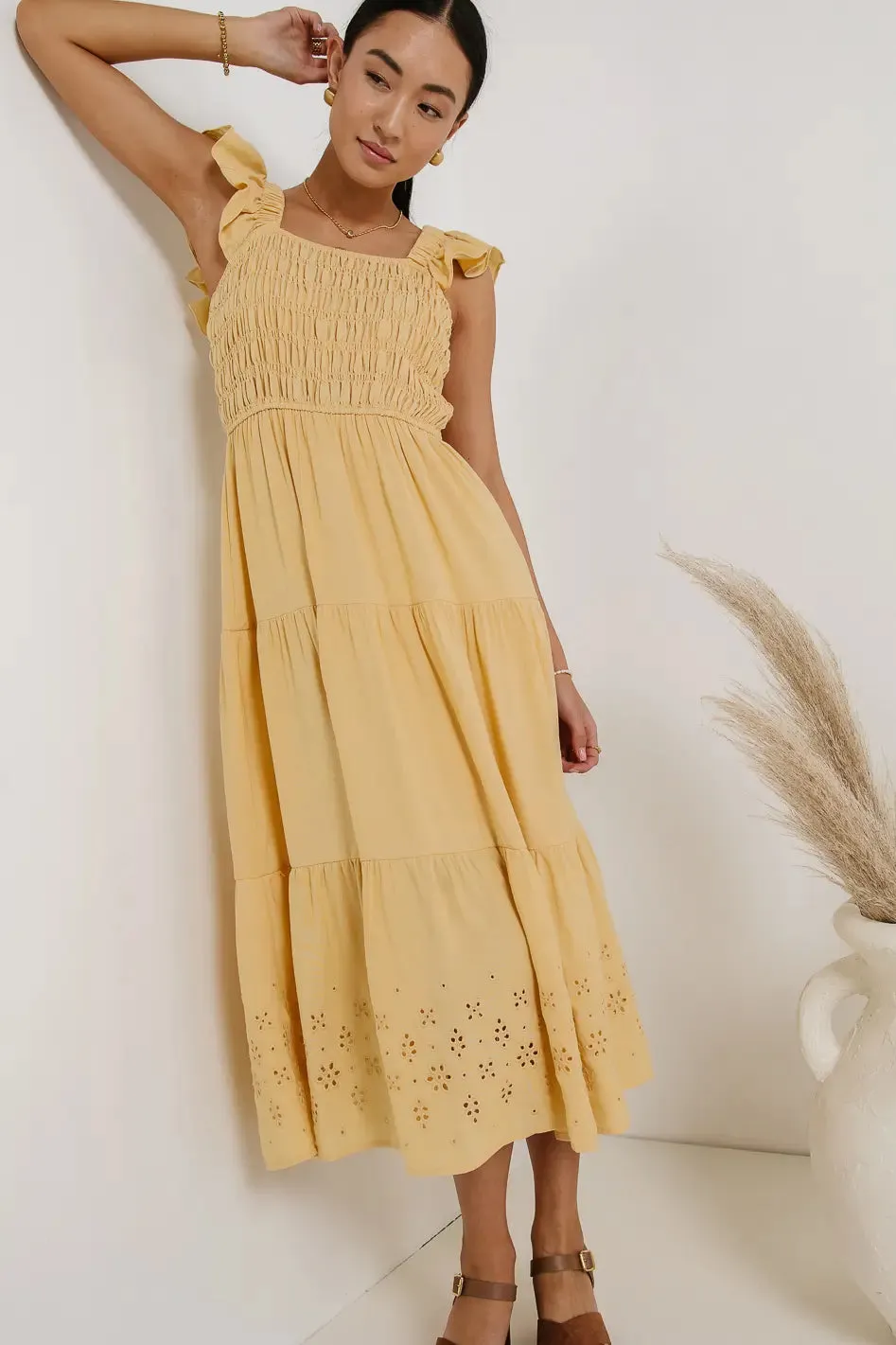 Maxton Midi Dress in Yellow sold by bohme product image thumbnail 4