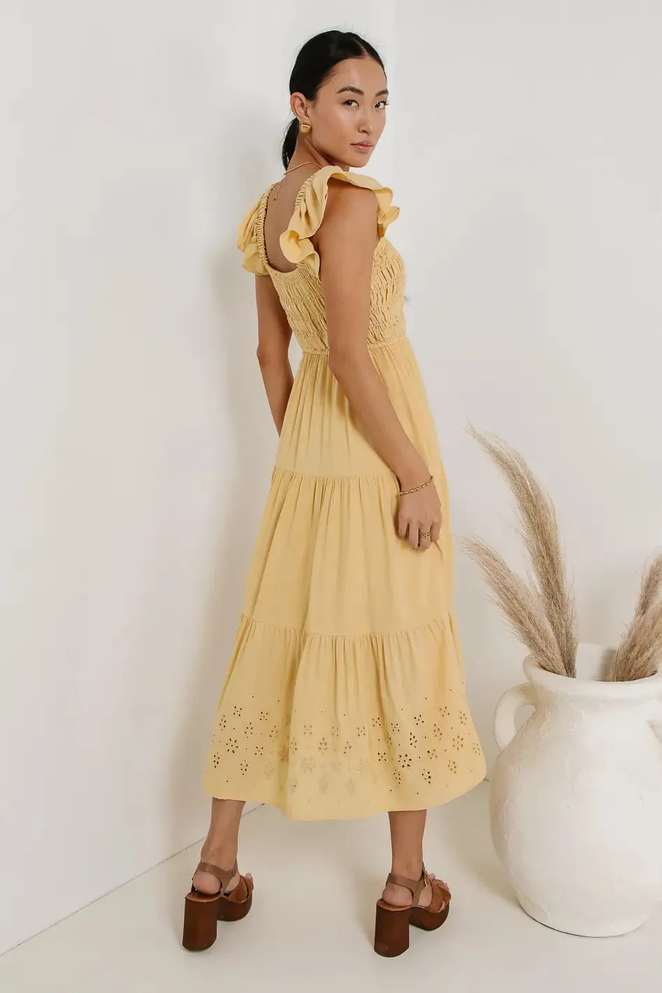 Maxton Midi Dress in Yellow sold by bohme product image thumbnail 3