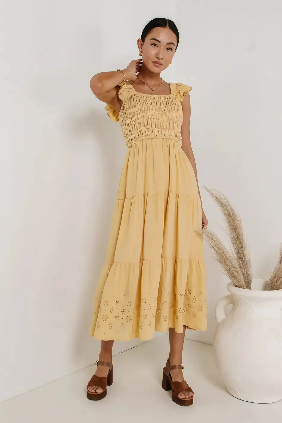 Maxton Midi Dress in Yellow sold by bohme product image thumbnail 2