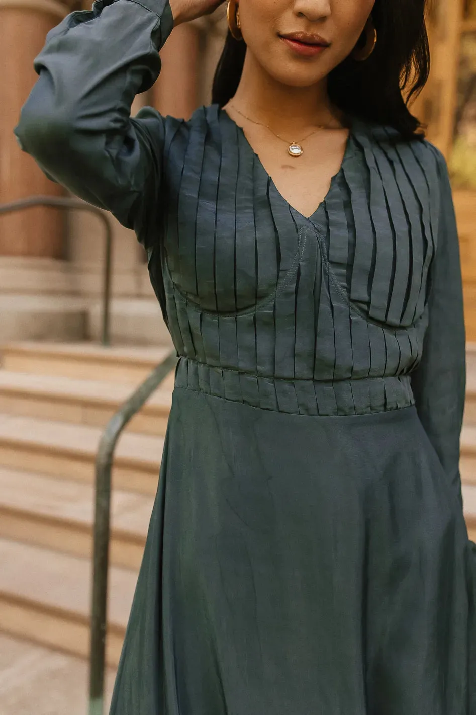 Pleated Underwire Midi Dress - FINAL SALE sold by bohme product image thumbnail 4