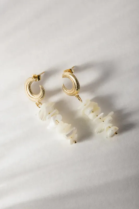 Crescent Beaded Earrings - Tarnish Free - FINAL SALE sold by bohme