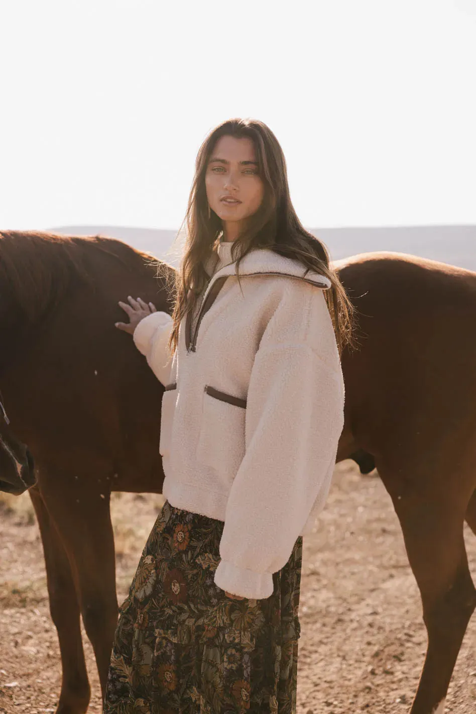 Nora Fleece Pullover in Cream - Final Sale sold by bohme product image thumbnail 3