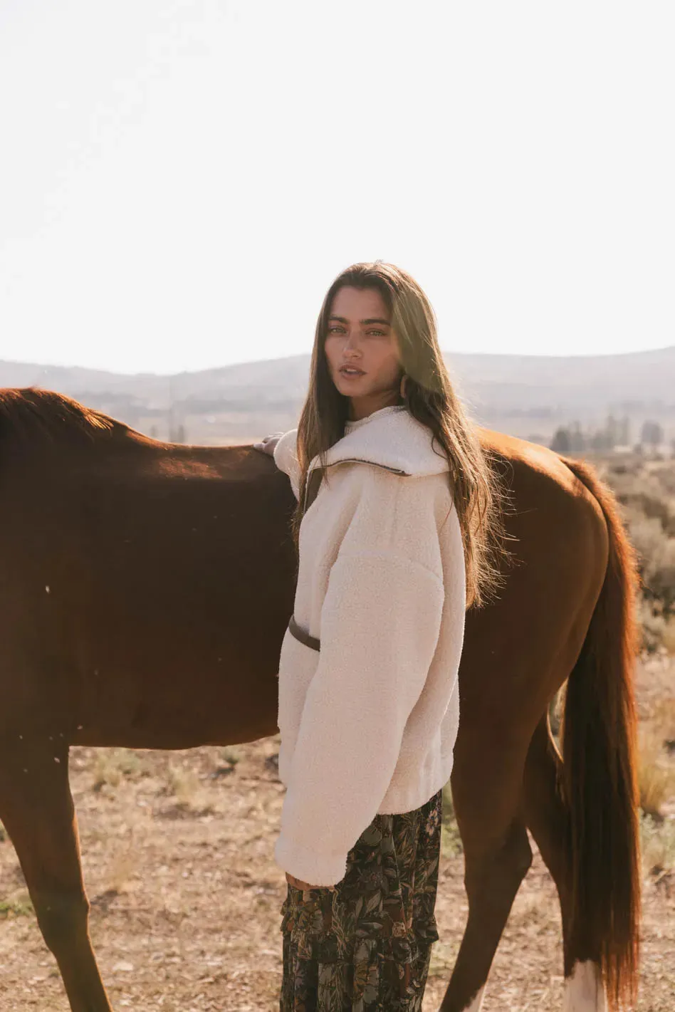 Nora Fleece Pullover in Cream - Final Sale sold by bohme product image thumbnail 5