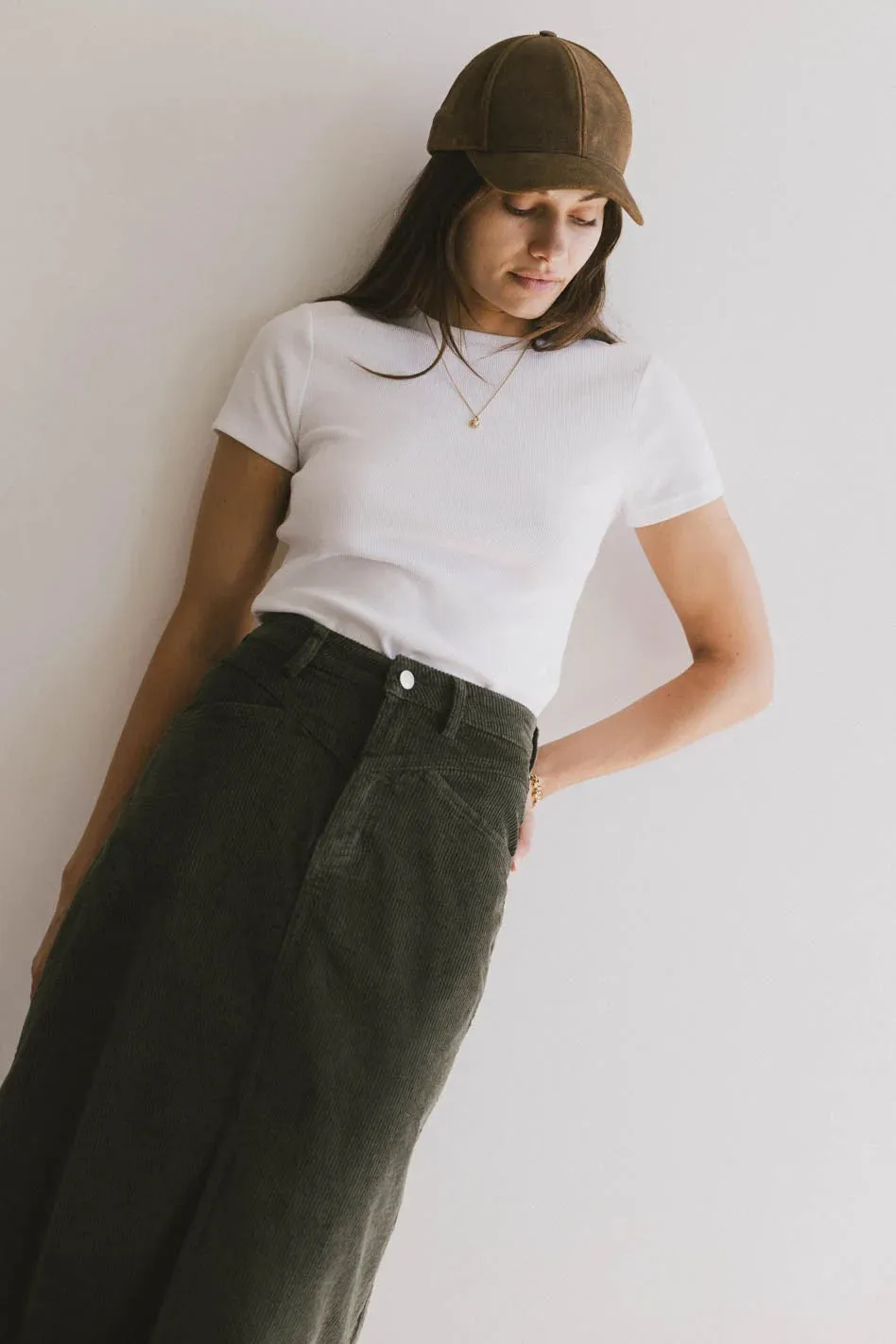 Tara Ribbed Basic Tee in White - FINAL SALE sold by bohme product image thumbnail 5