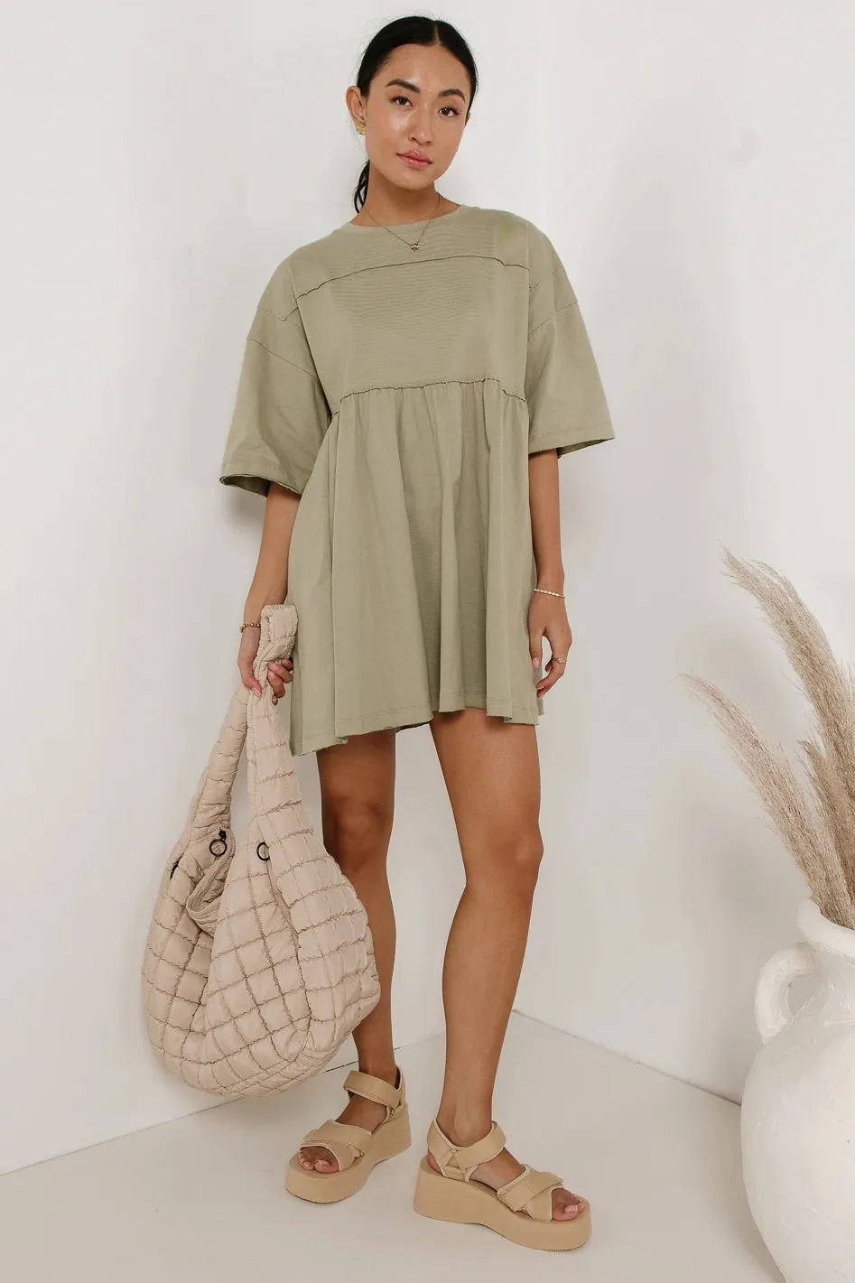 Lennox Mini Dress in Olive - FINAL SALE sold by bohme