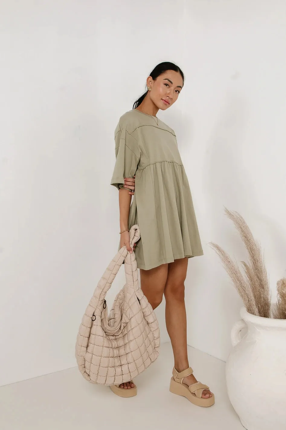 Lennox Mini Dress in Olive - FINAL SALE sold by bohme product image thumbnail 3
