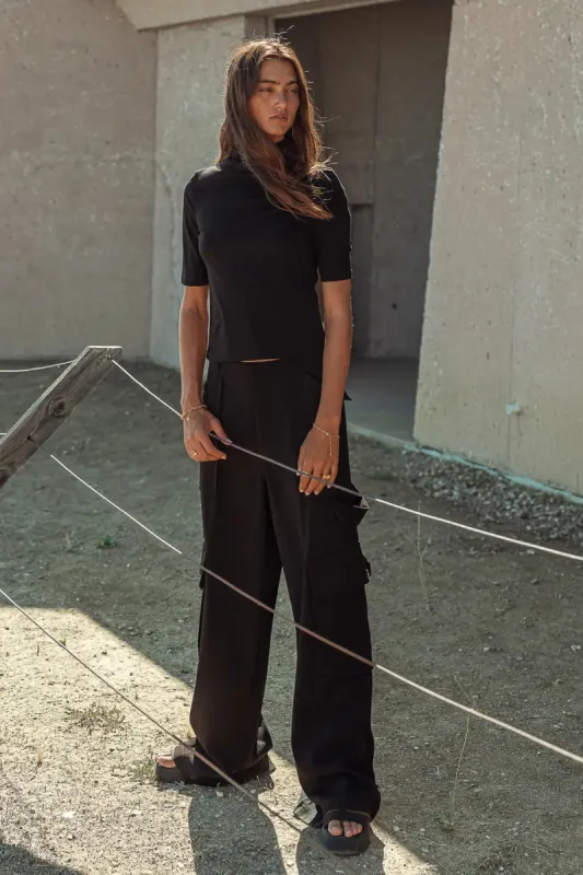 Quinn Utility Pants in Black sold by bohme