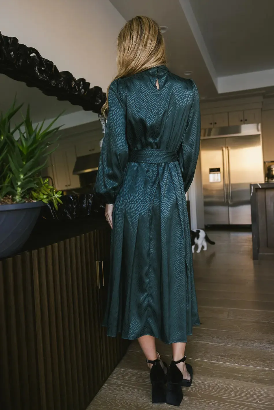 Ariana Zebra Midi Dress in Teal - FINAL SALE sold by bohme product image thumbnail 3