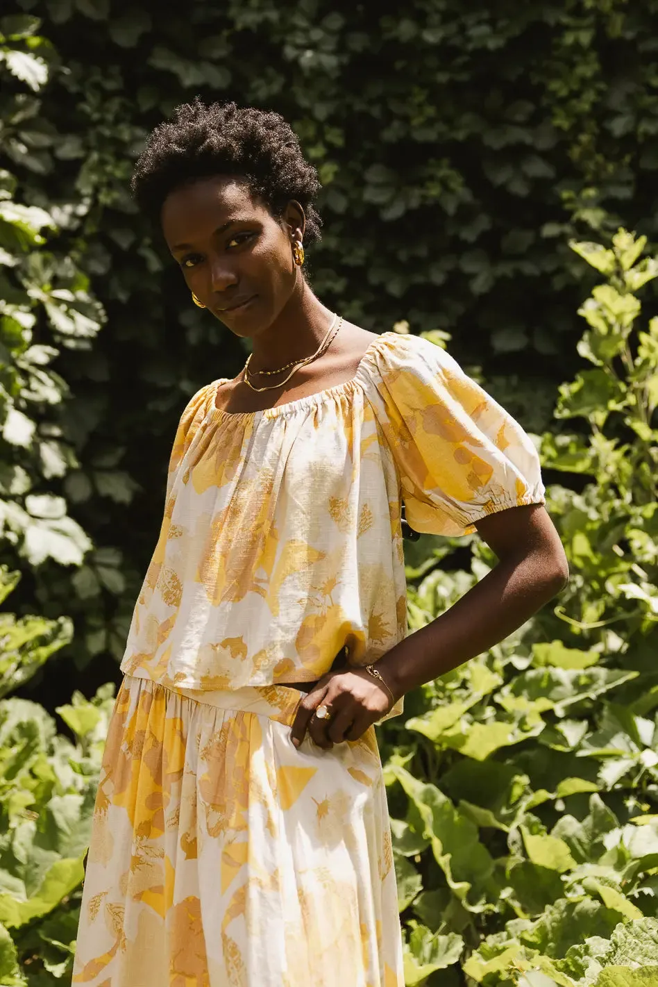 Saffron Floral Crop Top - FINAL SALE sold by bohme