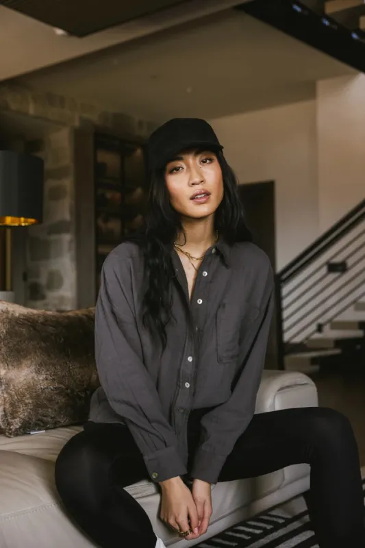 Angela Button Up in Charcoal - FINAL SALE sold by bohme