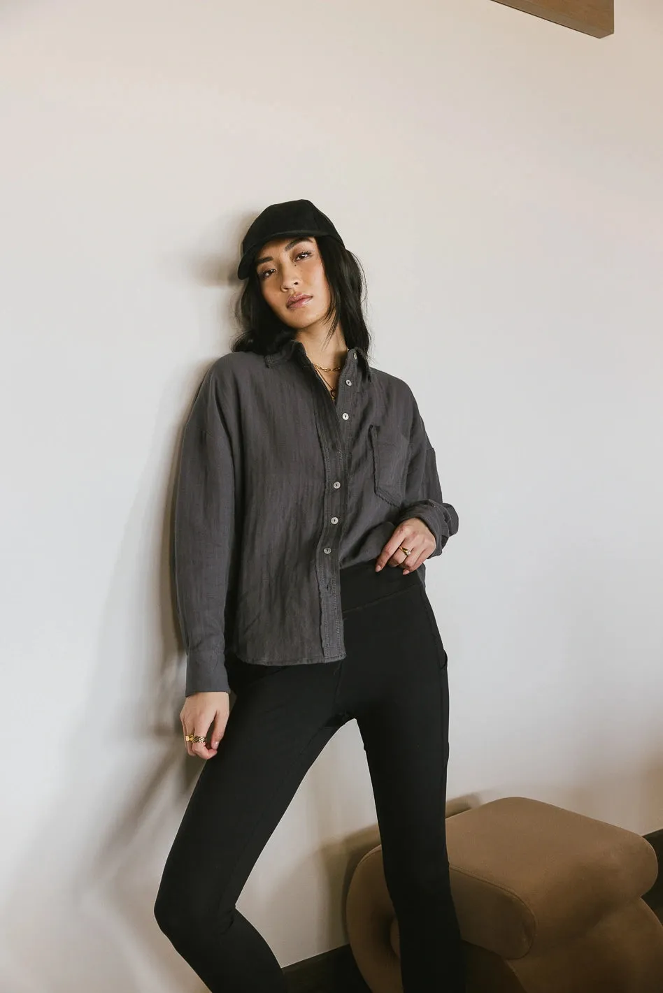 Angela Button Up in Charcoal - FINAL SALE sold by bohme product image thumbnail 3