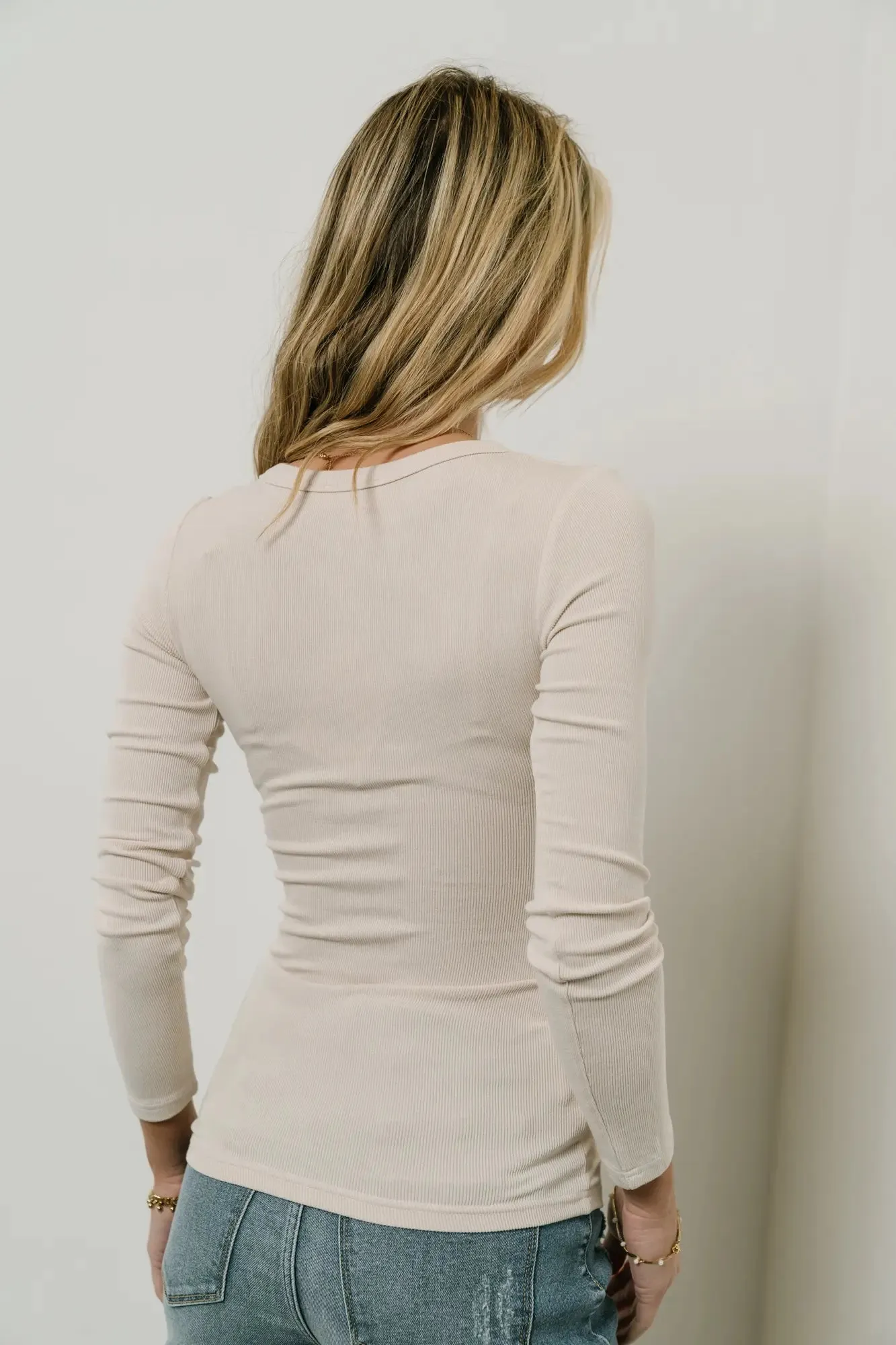 Harmony Ribbed Top in Bone - FINAL SALE sold by bohme product image thumbnail 3