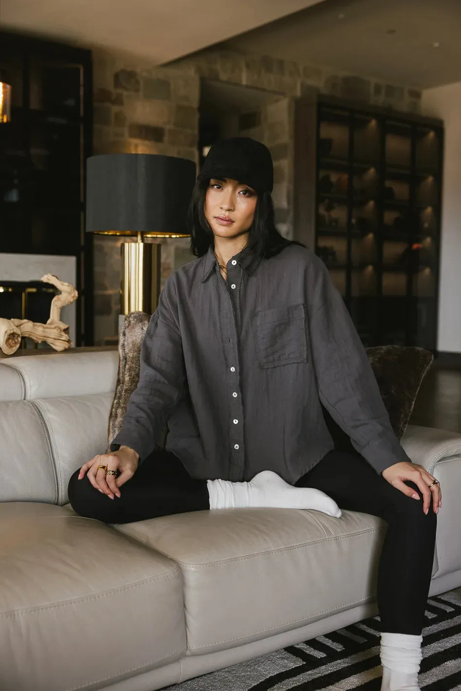 Angela Button Up in Charcoal - FINAL SALE sold by bohme product image thumbnail 2