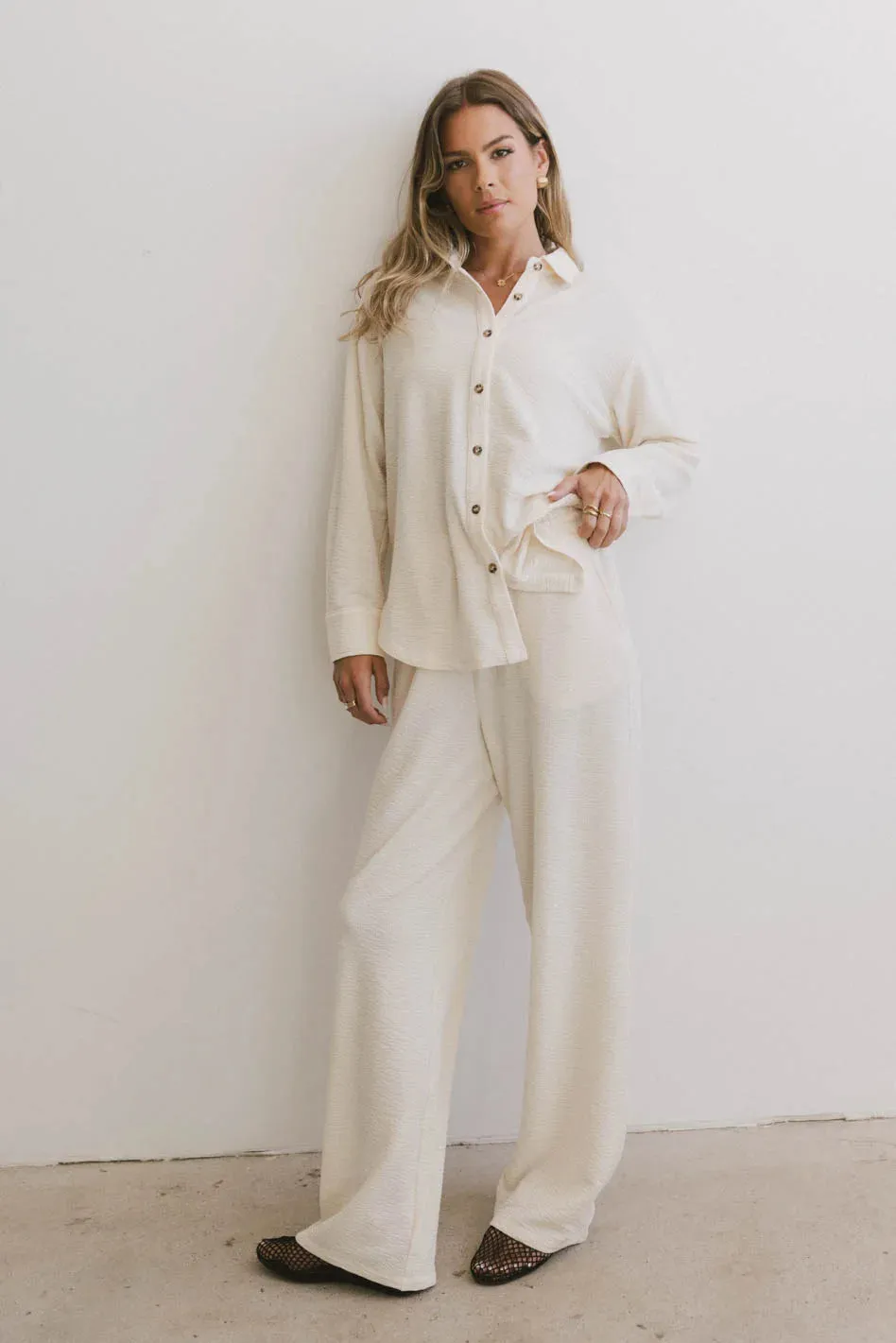 Etta Wide Leg Pants in Beige - FINAL SALE sold by bohme