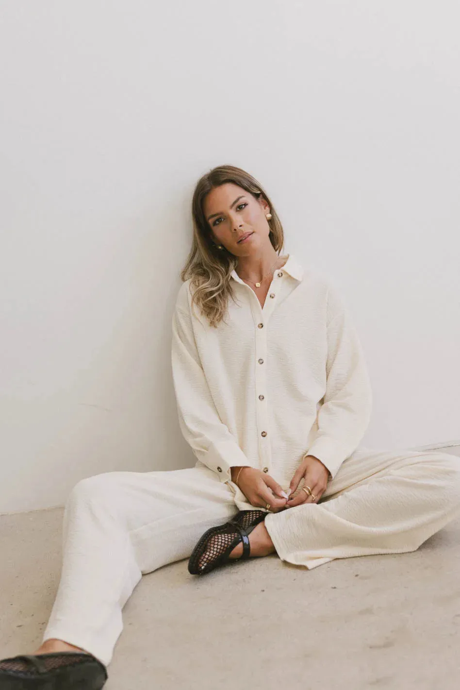 Etta Wide Leg Pants in Beige - FINAL SALE sold by bohme product image thumbnail 4