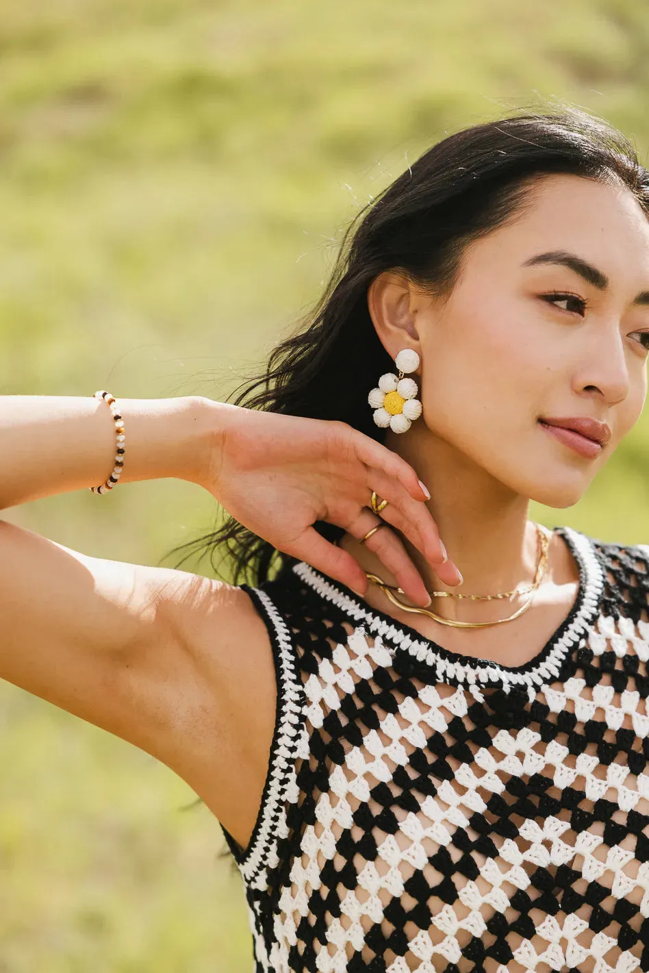 Bobbi Rattan Flower Earrings in Ivory - FINAL SALE sold by bohme product image thumbnail 3