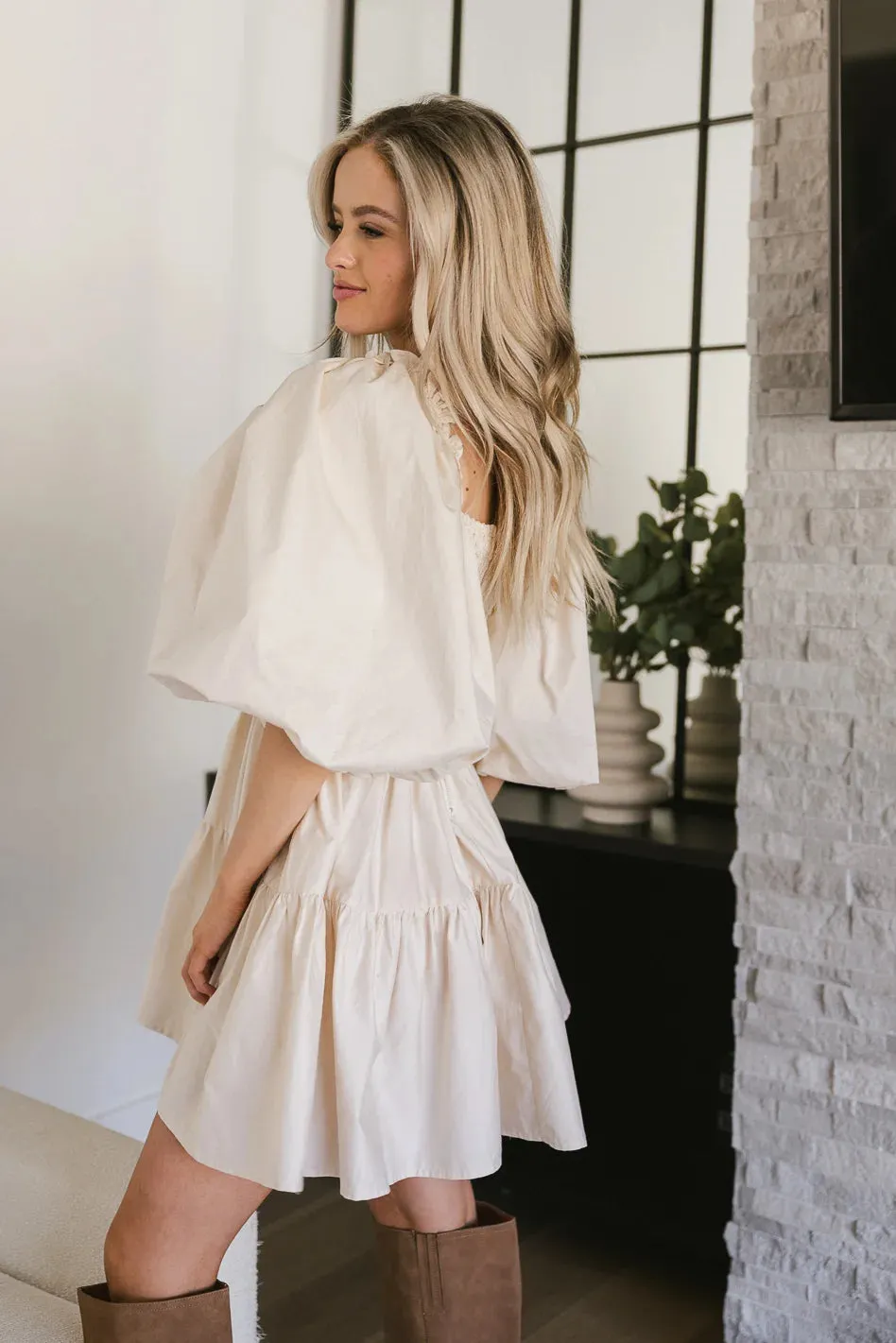 Litzy Mini Dress in Beige - FINAL SALE sold by bohme product image thumbnail 3