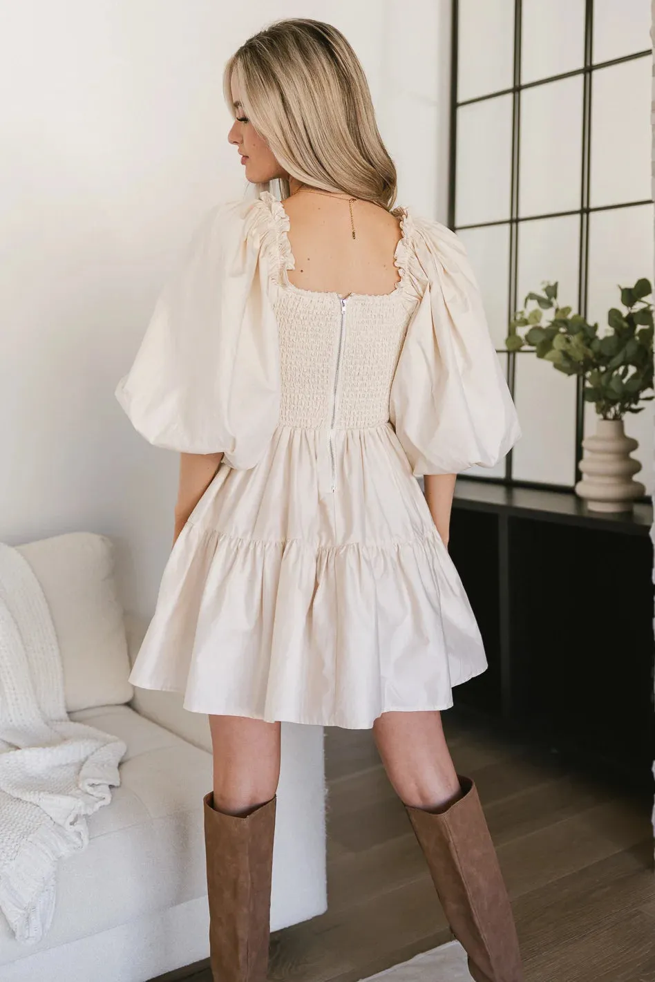 Litzy Mini Dress in Beige - FINAL SALE sold by bohme product image thumbnail 5