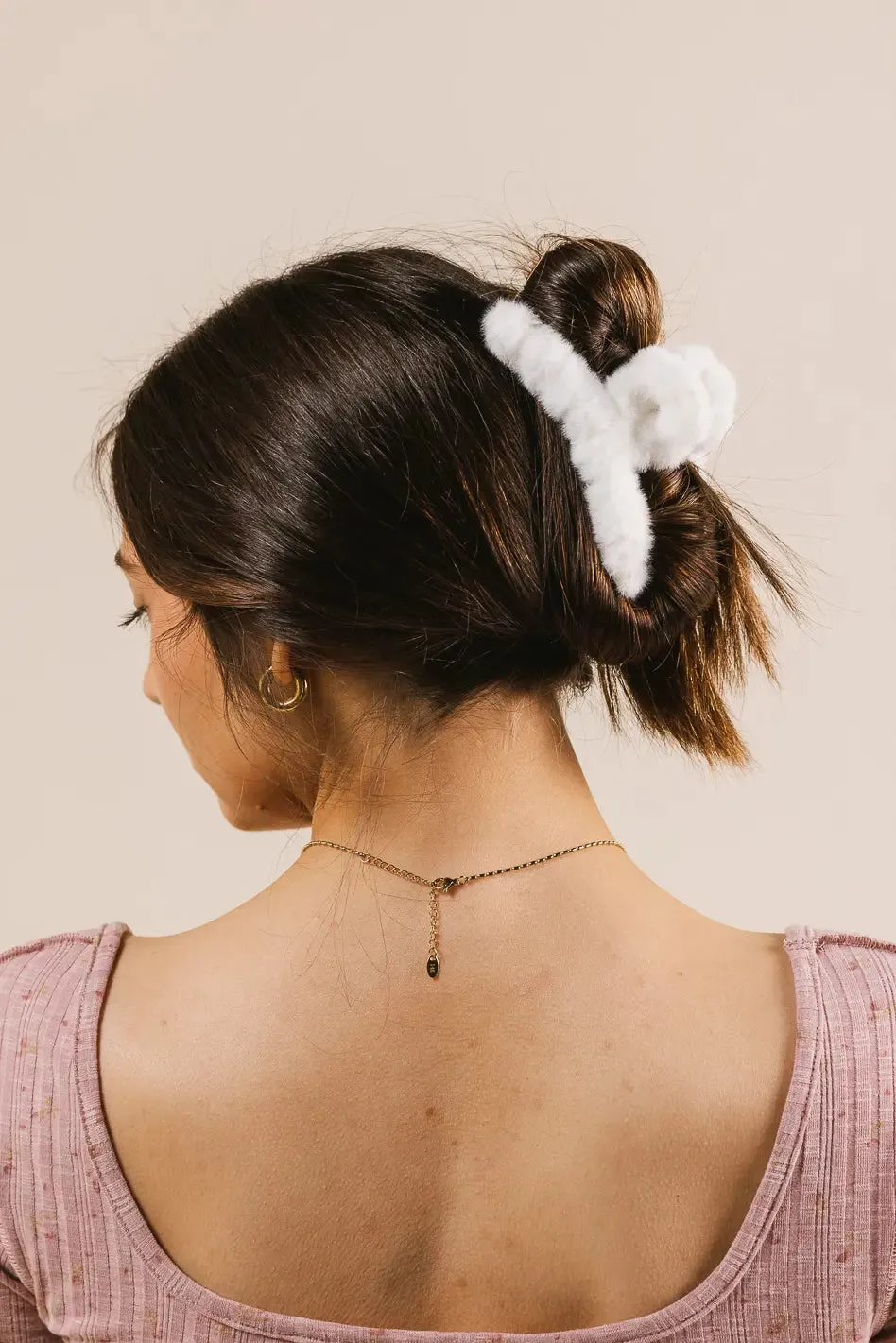 Fuzzy Claw Clip in Cream sold by bohme product image thumbnail 2