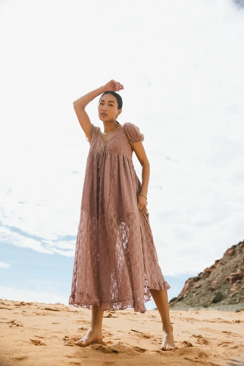 Bailey Lace Dress in Rose - FINAL SALE sold by bohme product image thumbnail 3