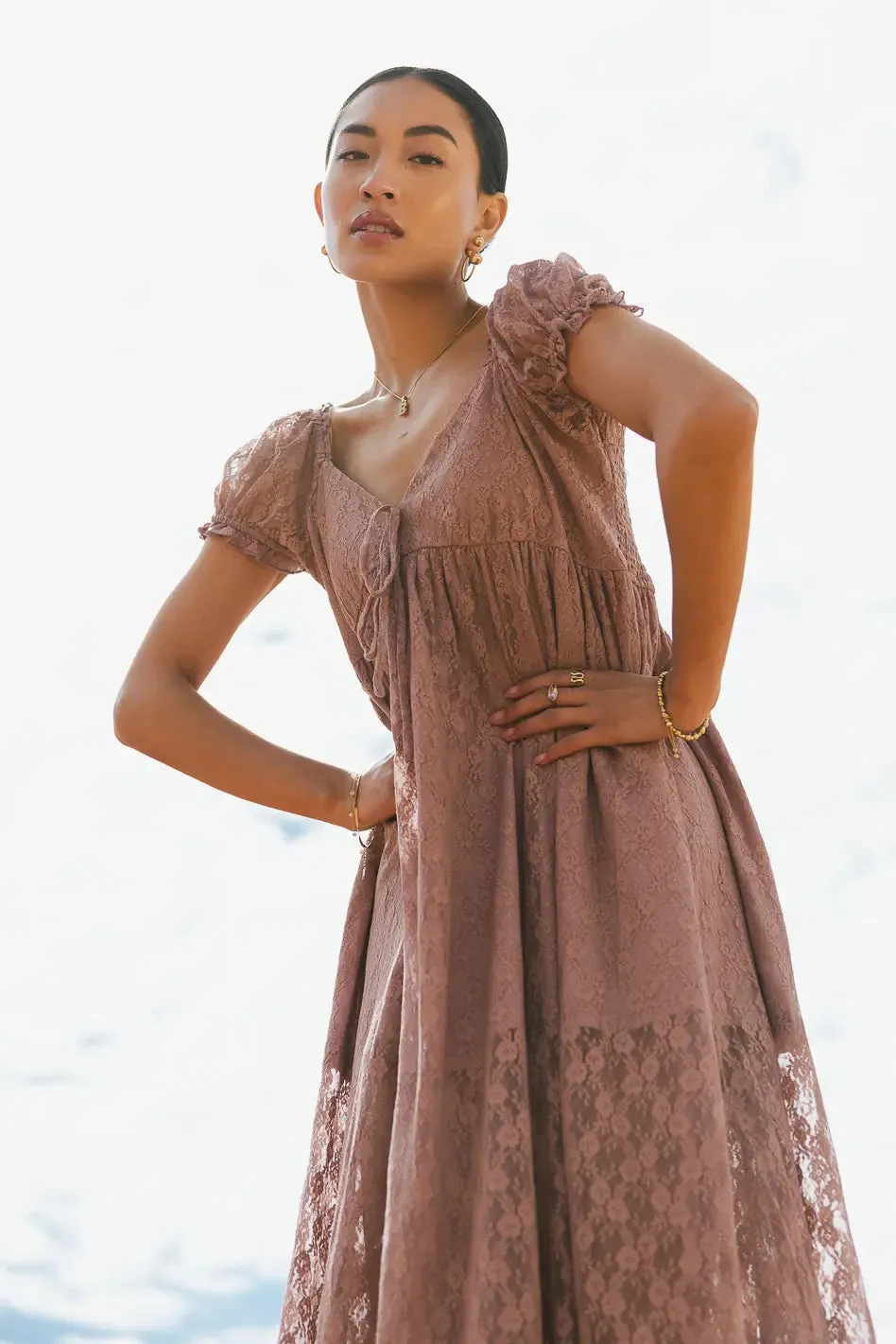 Bailey Lace Dress in Rose - FINAL SALE sold by bohme