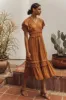 Willa Ruffle Dress in Camel - FINAL SALE sold by bohme