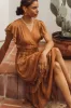 Willa Ruffle Dress in Camel - FINAL SALE sold by bohme
