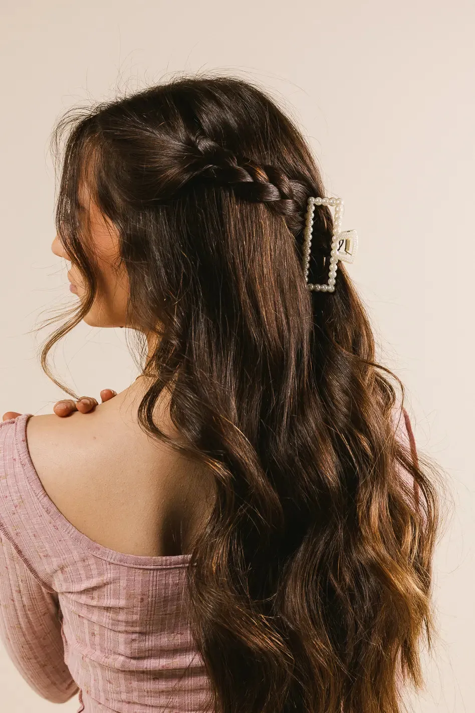 Pearl Rectangle Claw Clip sold by bohme product image thumbnail 3