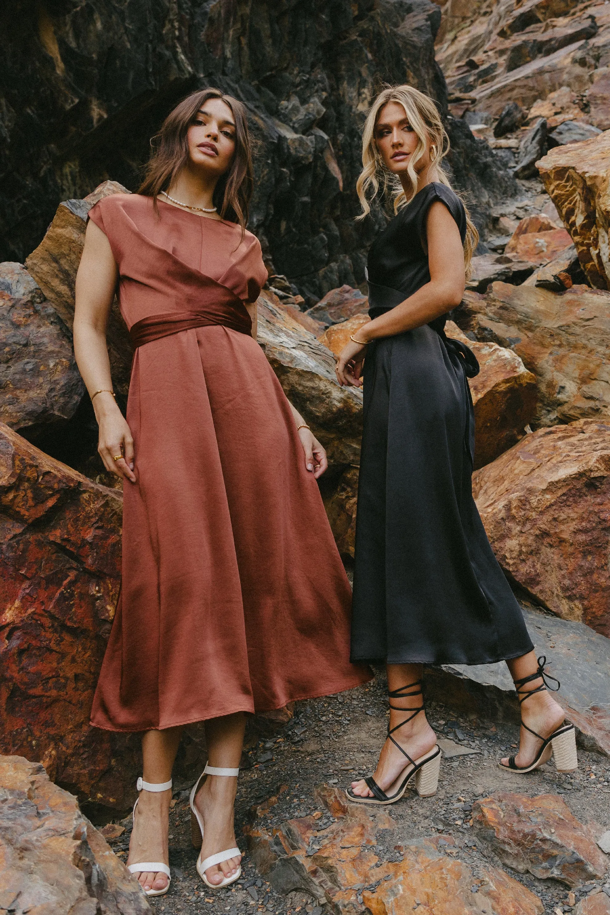 Rosalind Midi Dress in Rust - FINAL SALE sold by bohme