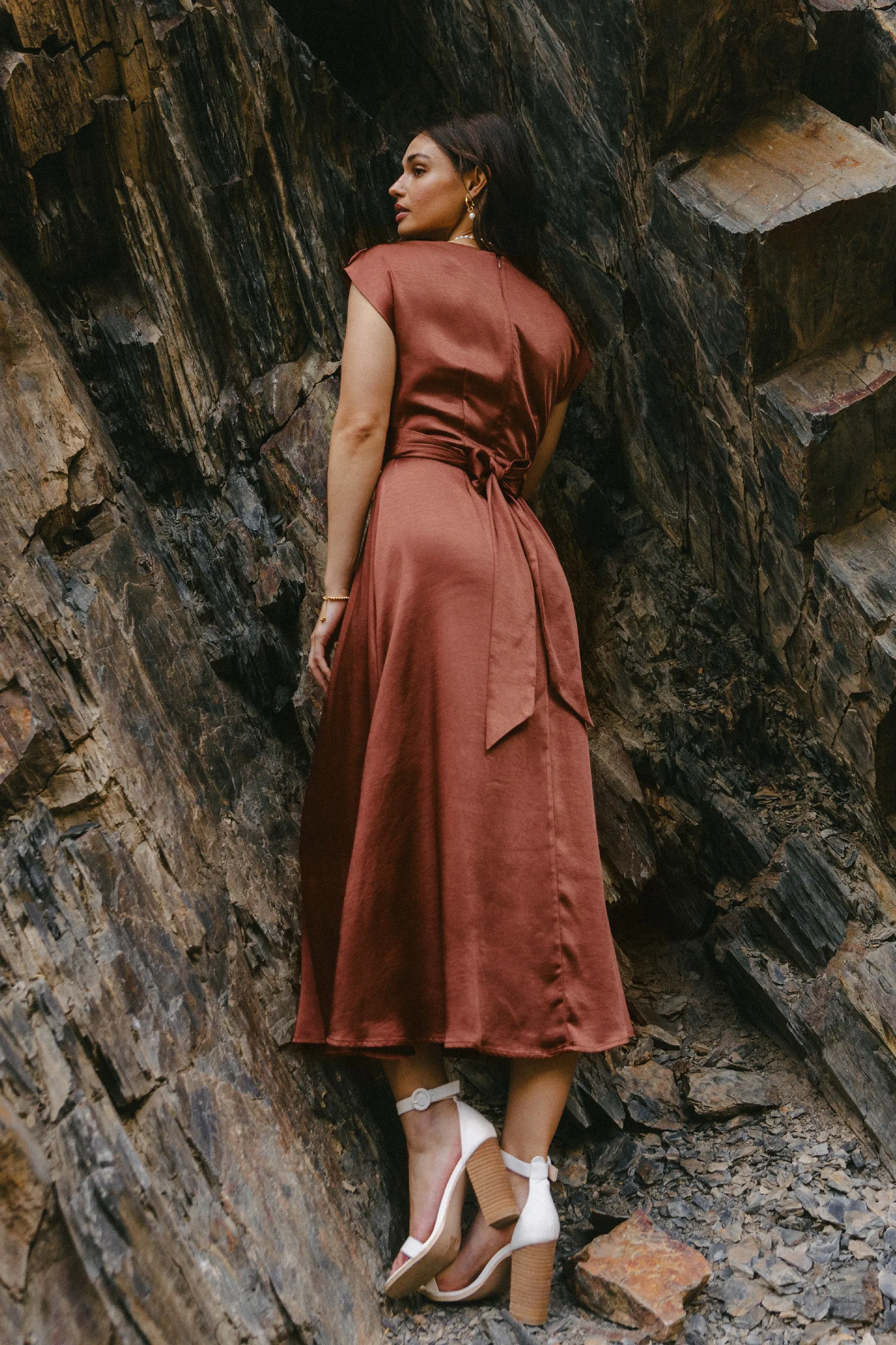 Rosalind Midi Dress in Rust - FINAL SALE sold by bohme product image thumbnail 5