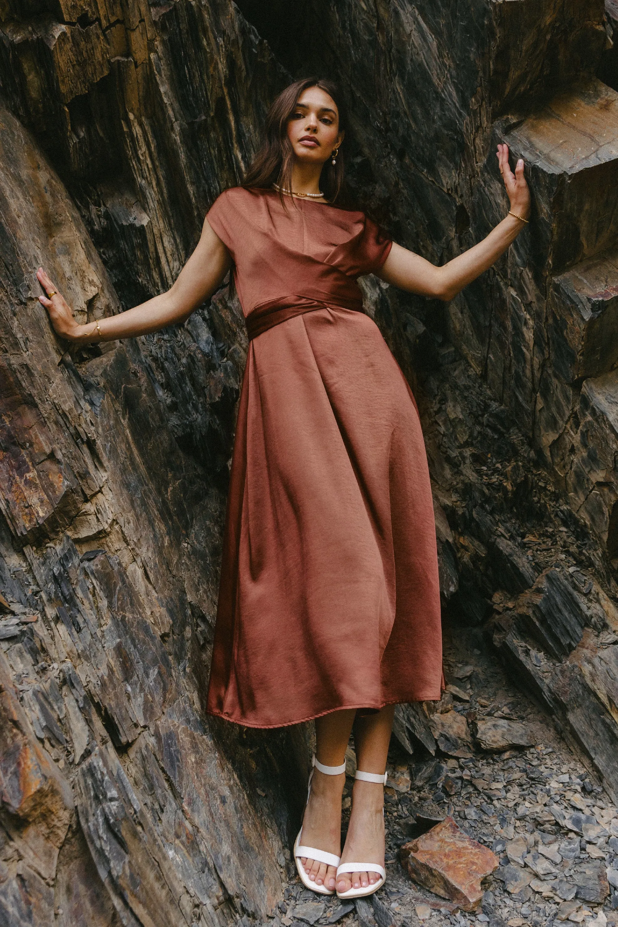 Rosalind Midi Dress in Rust - FINAL SALE sold by bohme product image thumbnail 3