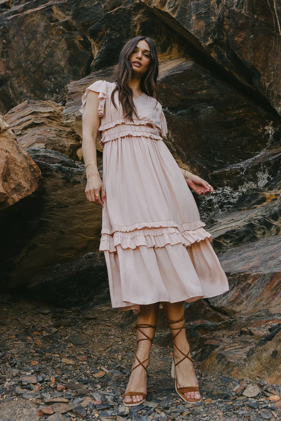 Willa Ruffle Dress in Rose - FINAL SALE sold by bohme