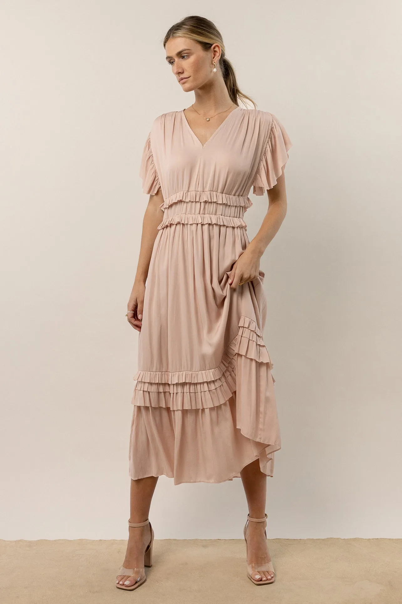 Willa Ruffle Dress in Rose - FINAL SALE sold by bohme product image thumbnail 3