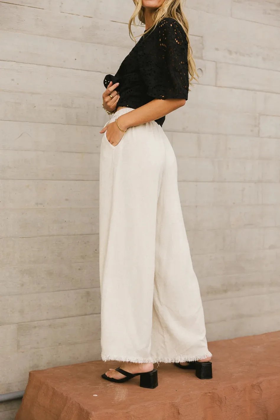 Tatum Woven Pants in Oatmeal - FINAL SALE sold by bohme product image thumbnail 4